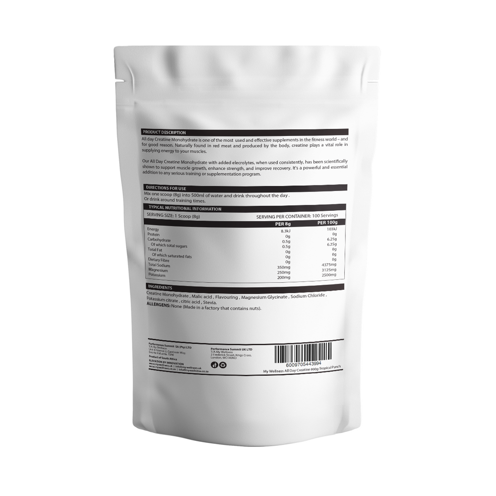 
                      
                        My Wellness All Day Creatine Monohydrate + Electrolytes 800g
                      
                    